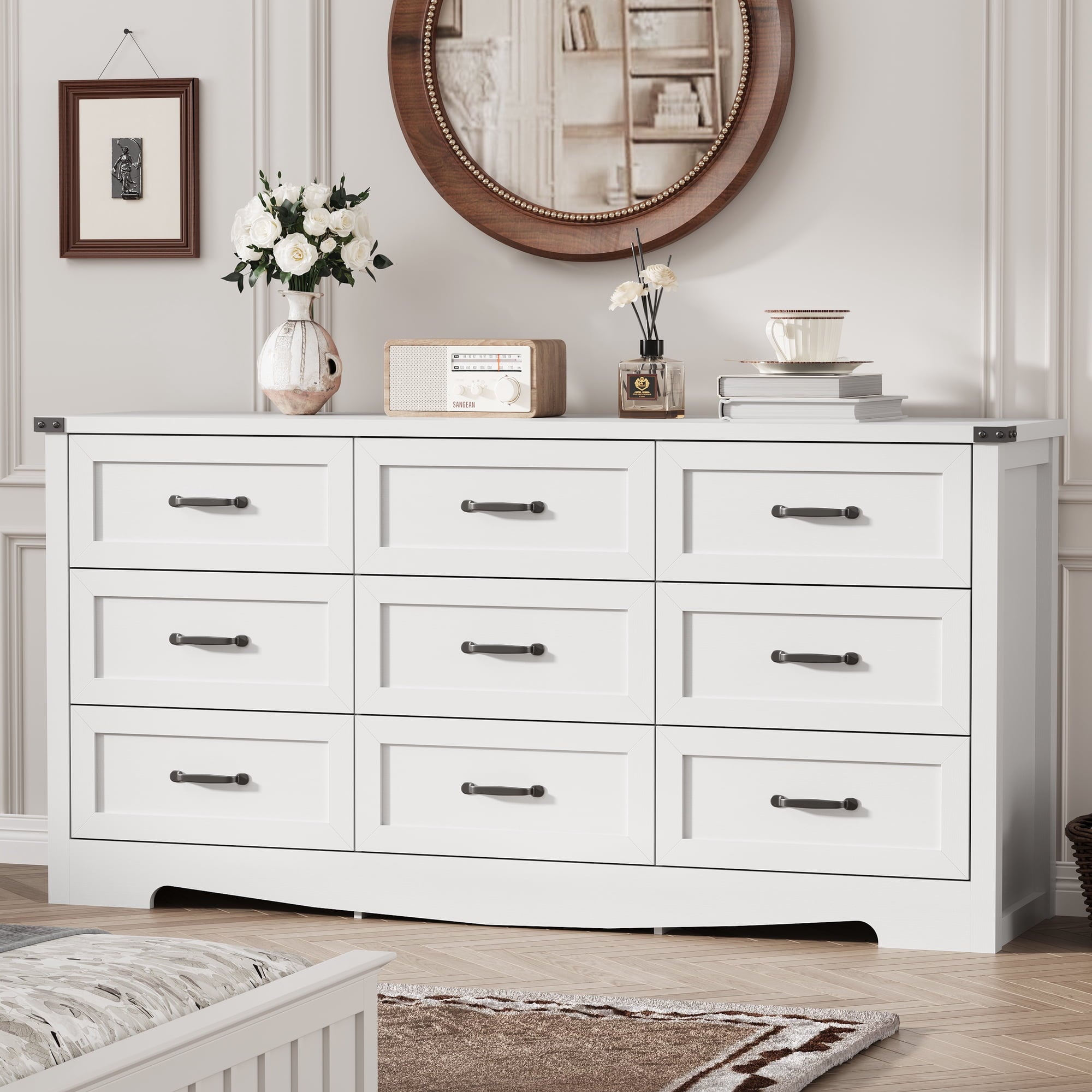 FANRAL 6 Drawers Dresser for Bedroom,Modern en Chest of Drawers,Storage Organizer Dresser for Closet, Dresser
