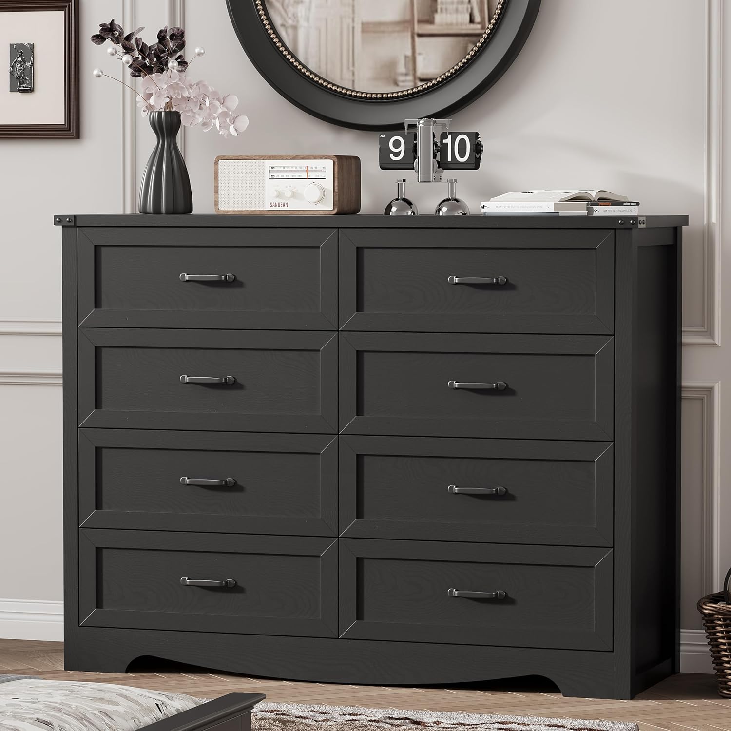 FANRAL 6 Drawers Dresser for Bedroom,Modern en Chest of Drawers,Storage Organizer Dresser for Closet, Dresser