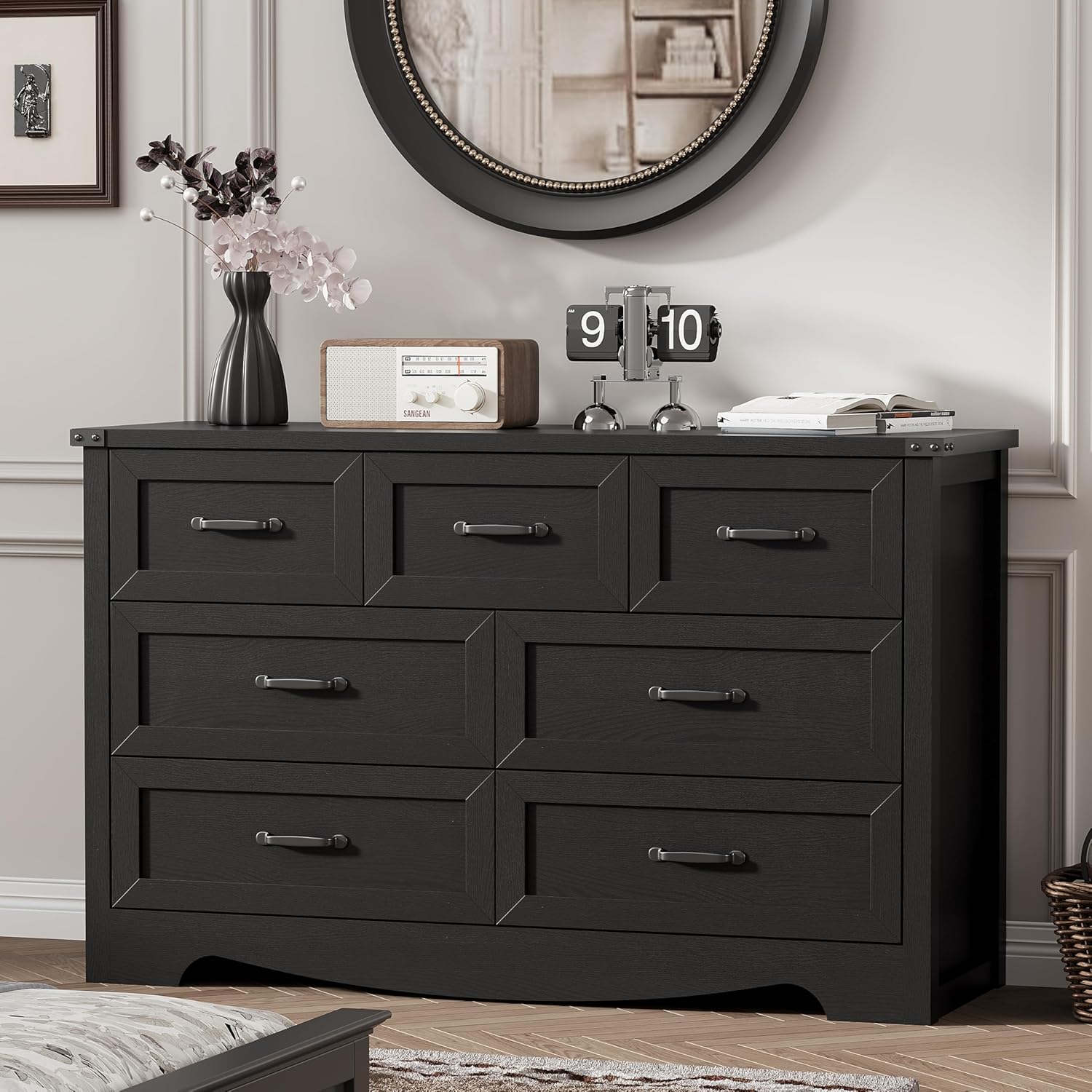 FANRAL 6 Drawers Dresser for Bedroom,Modern en Chest of Drawers,Storage Organizer Dresser for Closet, Dresser