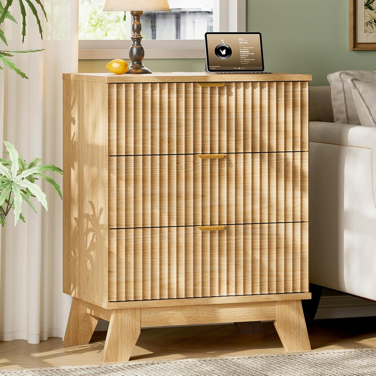 FANRAL 6 Drawers Dresser Fluted Dresser for Bedroom,en Chest of Drawers Modern Dresser for Closet, Dresser