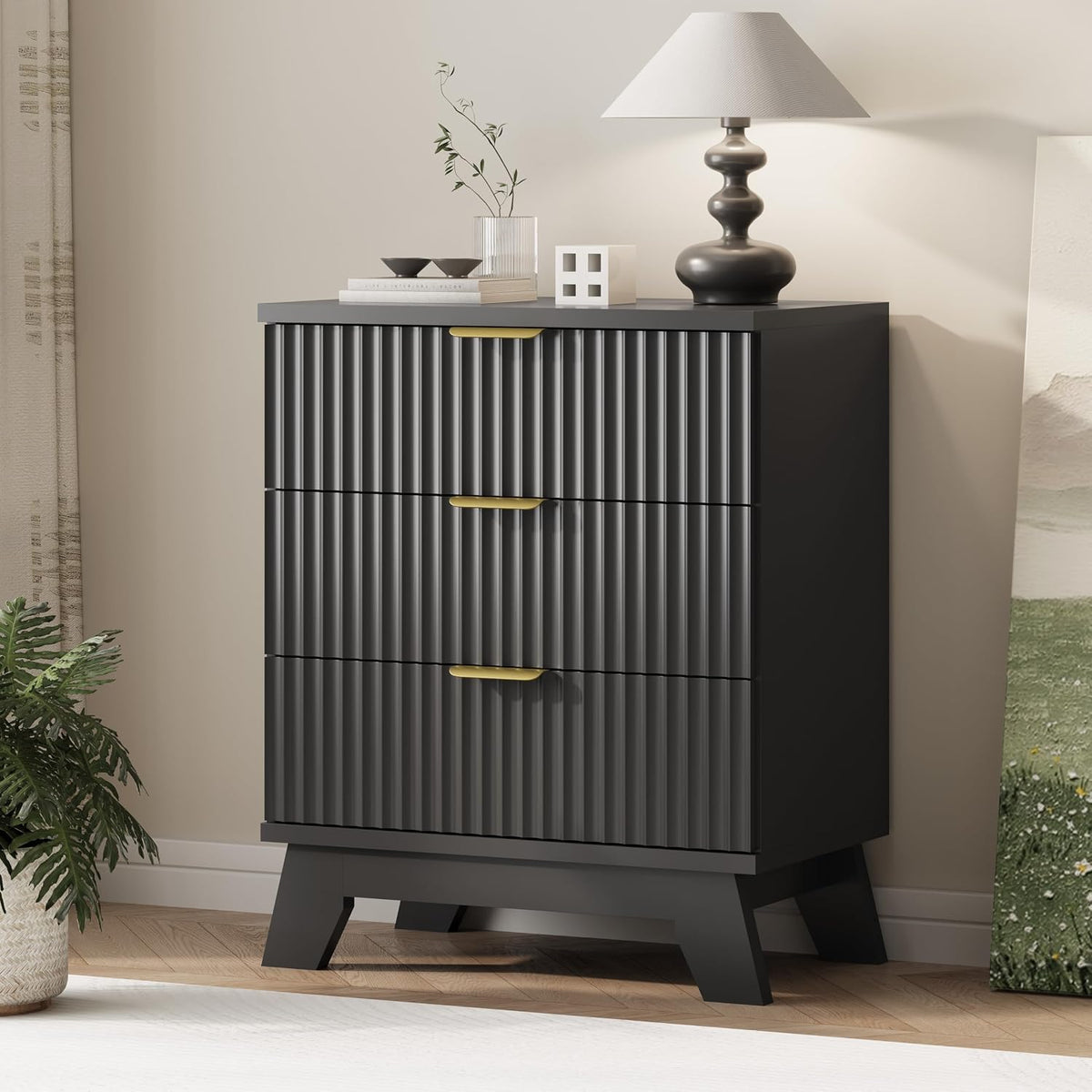FANRAL 6 Drawers Dresser Fluted Dresser for Bedroom,en Chest of Drawers Modern Dresser for Closet, Dresser