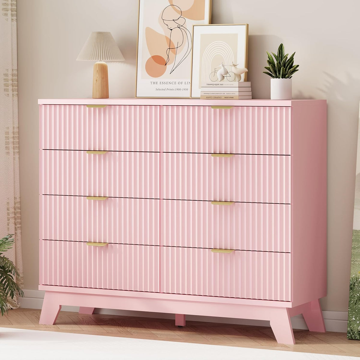 FANRAL 6 Drawers Dresser Fluted Dresser for Bedroom,en Chest of Drawers Modern Dresser for Closet, Dresser
