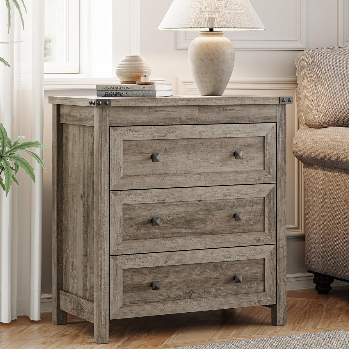 FANRAL Dresser for Bedroom with 6 Drawers, Metal Handle Closet Storage Cabinet,Wide TV Stand Chests of Drawers, Dresser