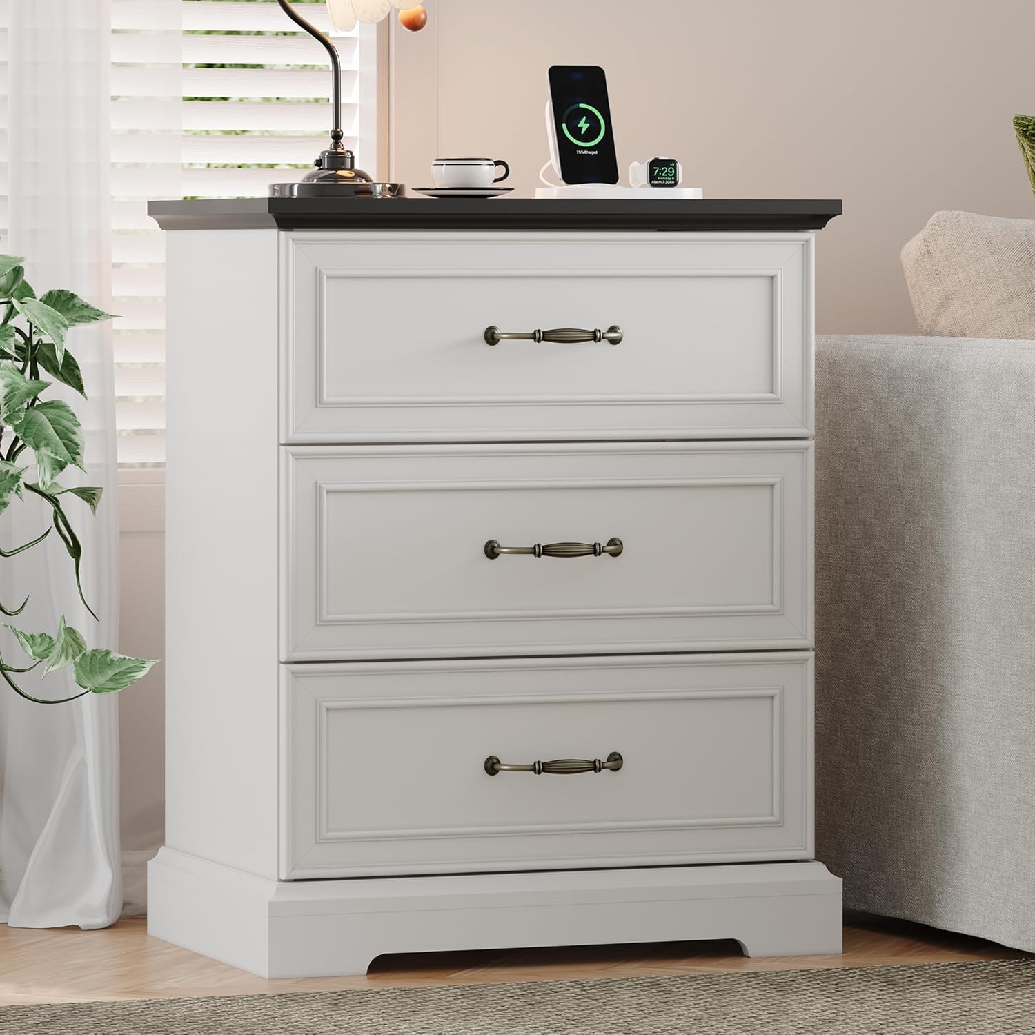 FANRAL Tall Dresser for Bedroom with 6 Drawers Chest of Drawers,en Dresser Storage Cabinet with Metal Handles, Dresser