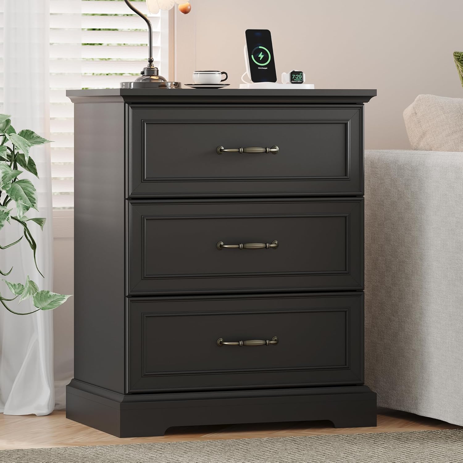 FANRAL Tall Dresser for Bedroom with 6 Drawers Chest of Drawers,en Dresser Storage Cabinet with Metal Handles, Dresser