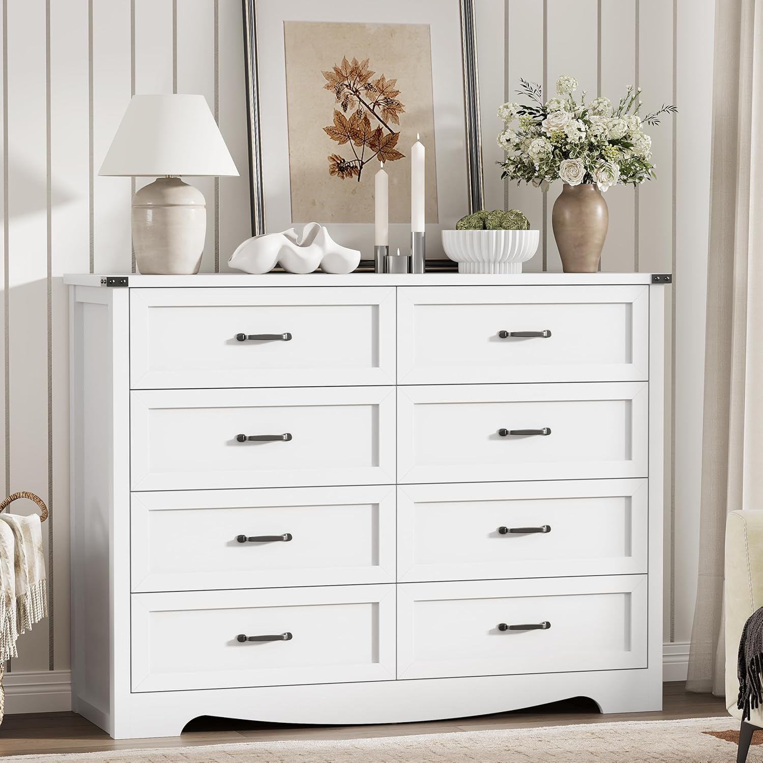 FANRAL 6 Drawers Dresser for Bedroom,Modern en Chest of Drawers,Storage Organizer Dresser for Closet, Dresser