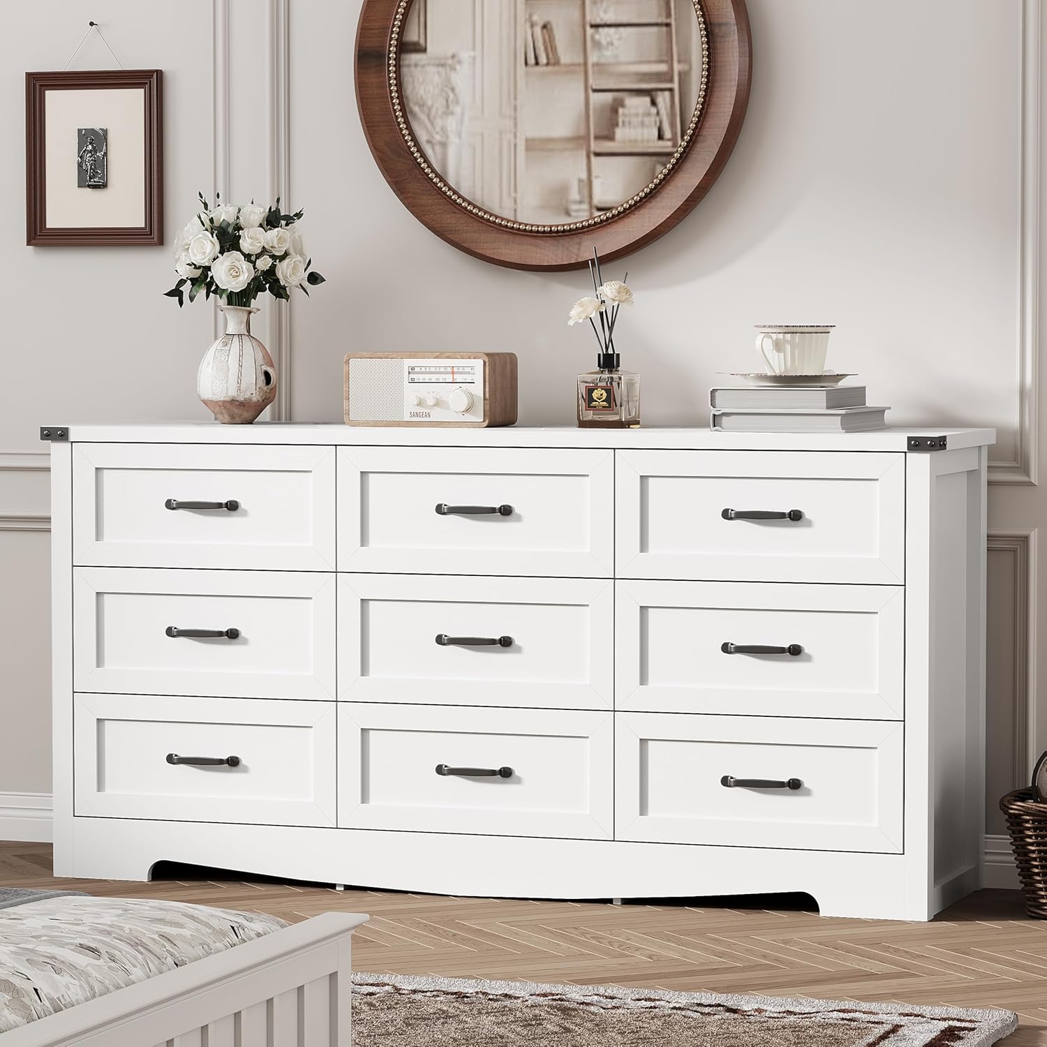 FANRAL 6 Drawers Dresser for Bedroom,Modern en Chest of Drawers,Storage Organizer Dresser for Closet, Dresser