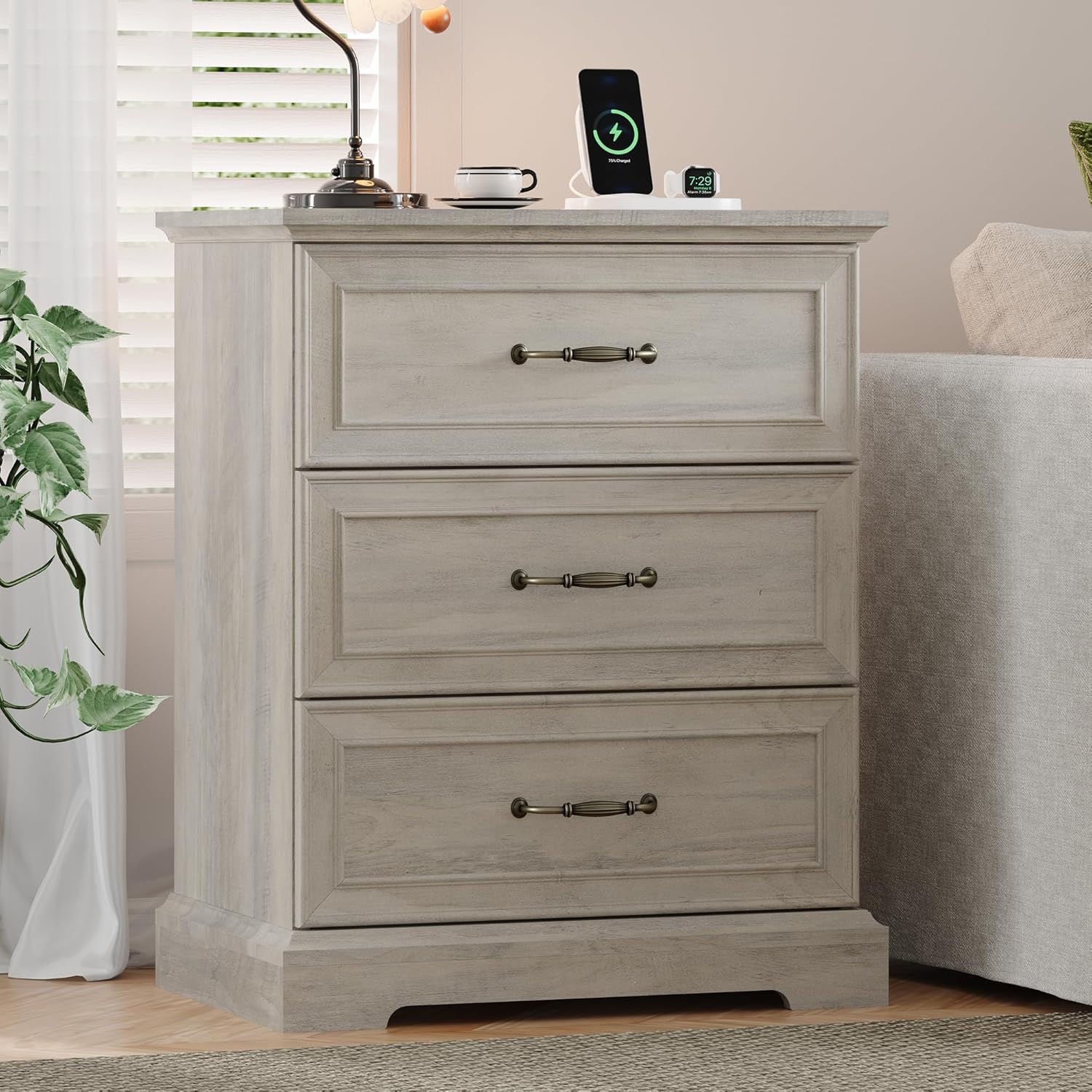 FANRAL Tall Dresser for Bedroom with 6 Drawers Chest of Drawers,en Dresser Storage Cabinet with Metal Handles, Dresser