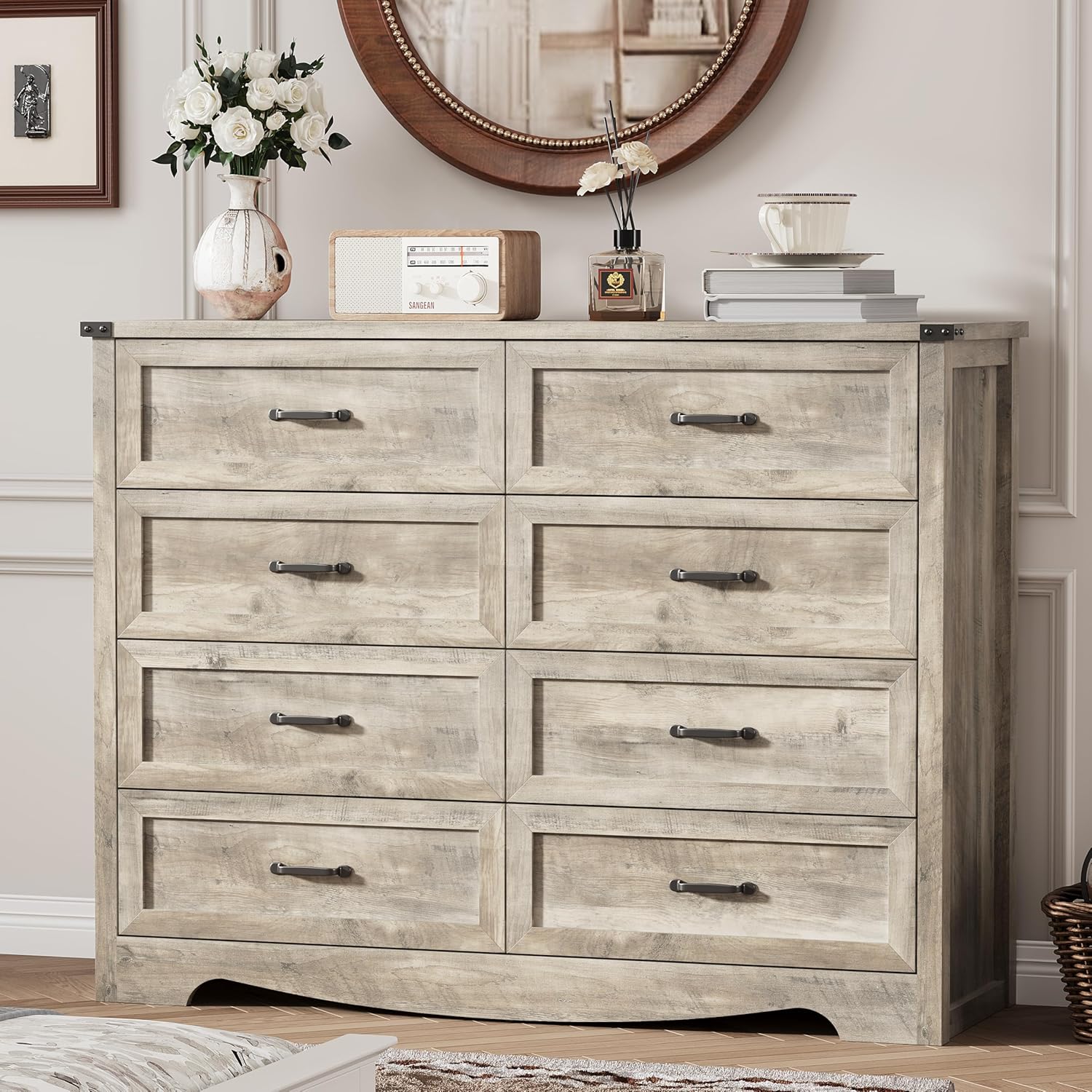 FANRAL 6 Drawers Dresser for Bedroom,Modern en Chest of Drawers,Storage Organizer Dresser for Closet, Dresser