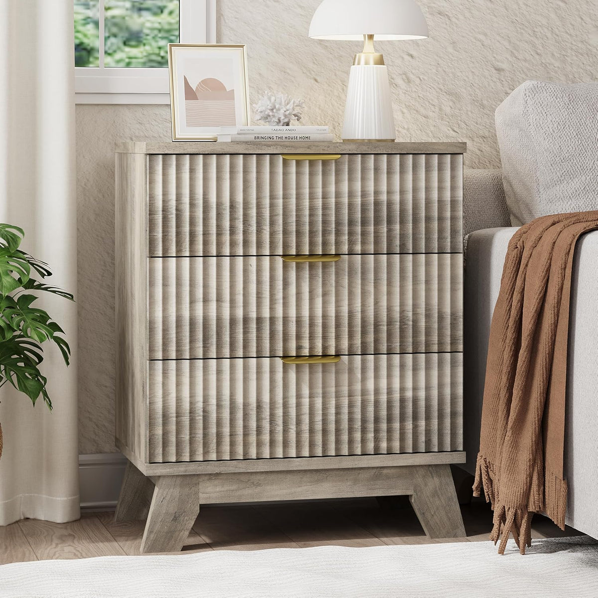 FANRAL 6 Drawers Dresser Fluted Dresser for Bedroom,en Chest of Drawers Modern Dresser for Closet, Dresser