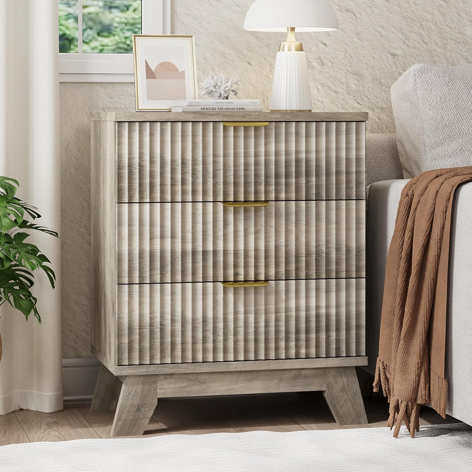 FANRAL 6 Drawers Dresser Fluted Dresser for Bedroom,en Chest of Drawers Modern Dresser for Closet, Dresser