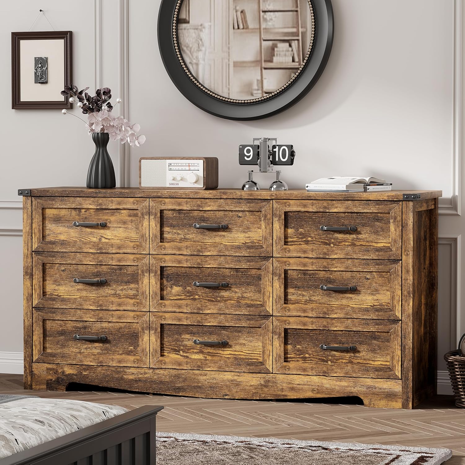 FANRAL 6 Drawers Dresser for Bedroom,Modern en Chest of Drawers,Storage Organizer Dresser for Closet, Dresser