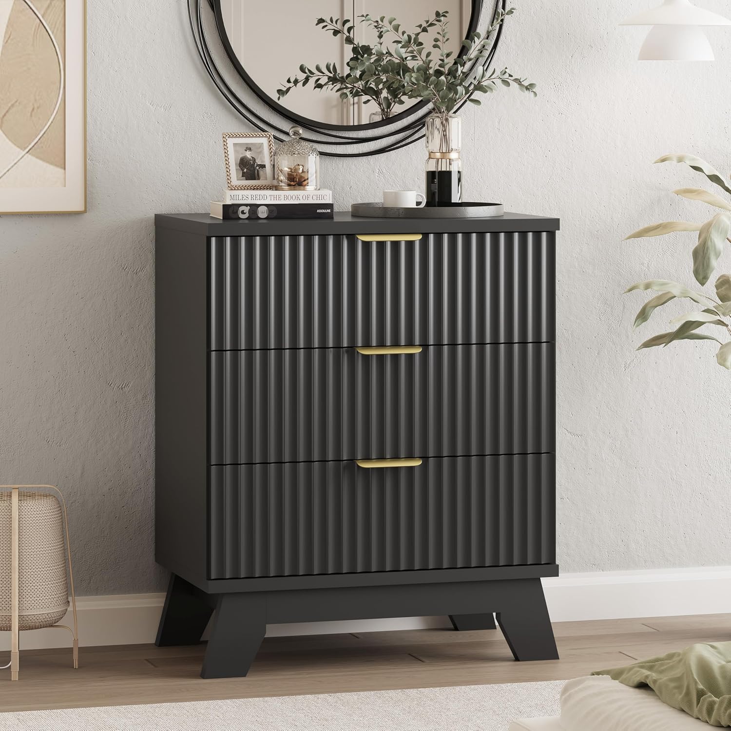 FANRAL 6 Drawers Dresser Fluted Dresser for Bedroom,en Chest of Drawers Modern Dresser for Closet, Dresser
