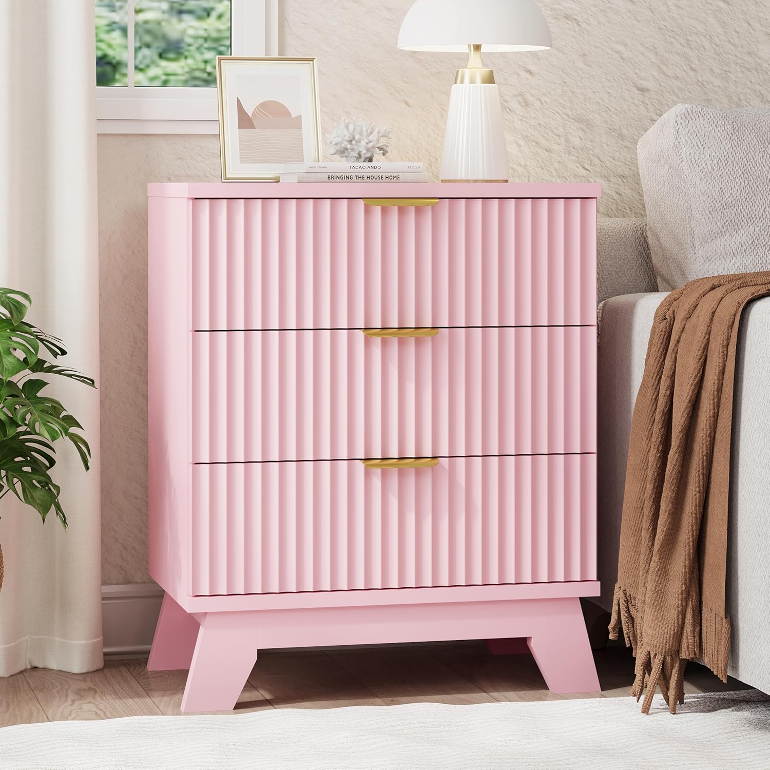 FANRAL 6 Drawers Dresser Fluted Dresser for Bedroom,en Chest of Drawers Modern Dresser for Closet, Dresser