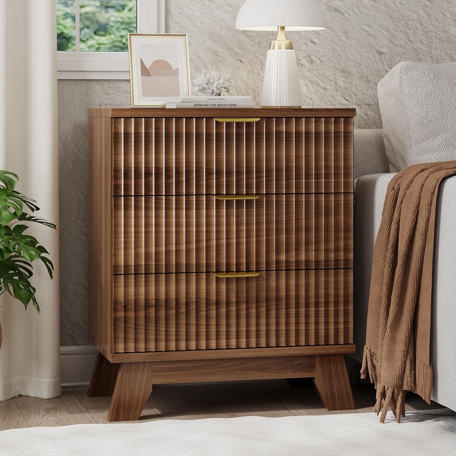 FANRAL 6 Drawers Dresser Fluted Dresser for Bedroom,en Chest of Drawers Modern Dresser for Closet, Dresser