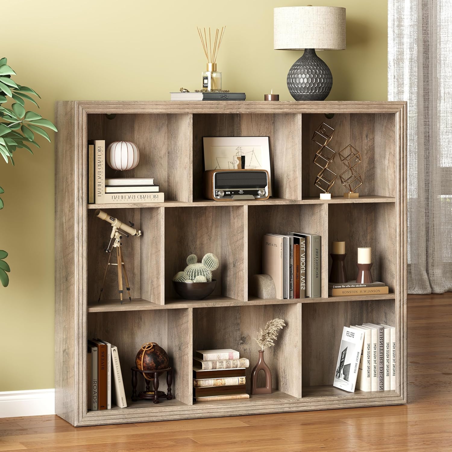 FANRAL 75" Open Bookshelf, 24" Wide 6 Tier Storage Organizer with Adjustable Shelving, Freestanding Anti-Tipping Display Shelf for Home Office Study, Bookcase