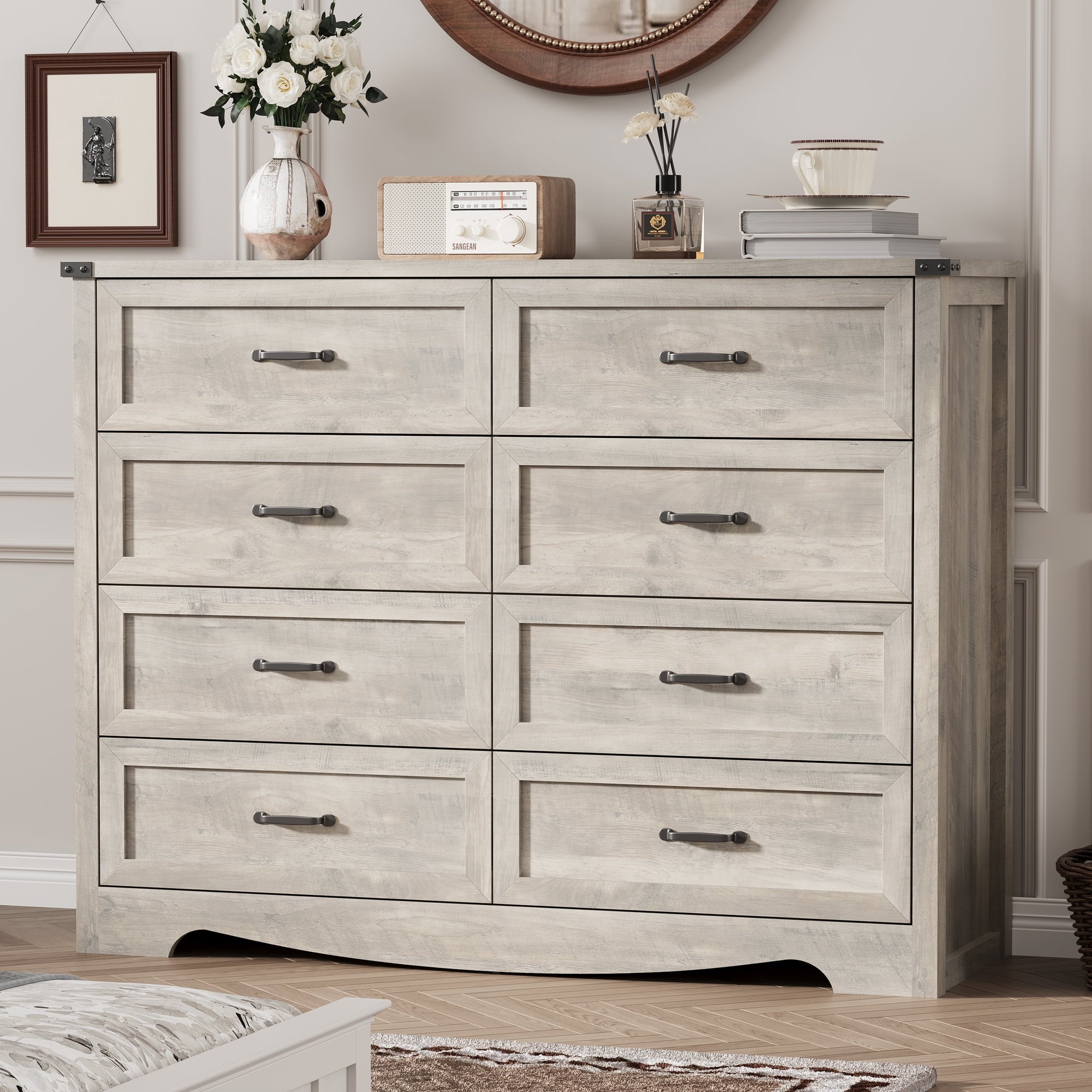 FANRAL 6 Drawers Dresser for Bedroom,Modern en Chest of Drawers,Storage Organizer Dresser for Closet, Dresser