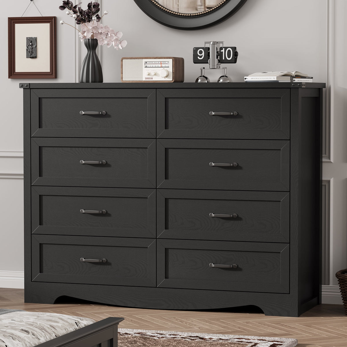 FANRAL 6 Drawers Dresser for Bedroom,Modern en Chest of Drawers,Storage Organizer Dresser for Closet, Dresser