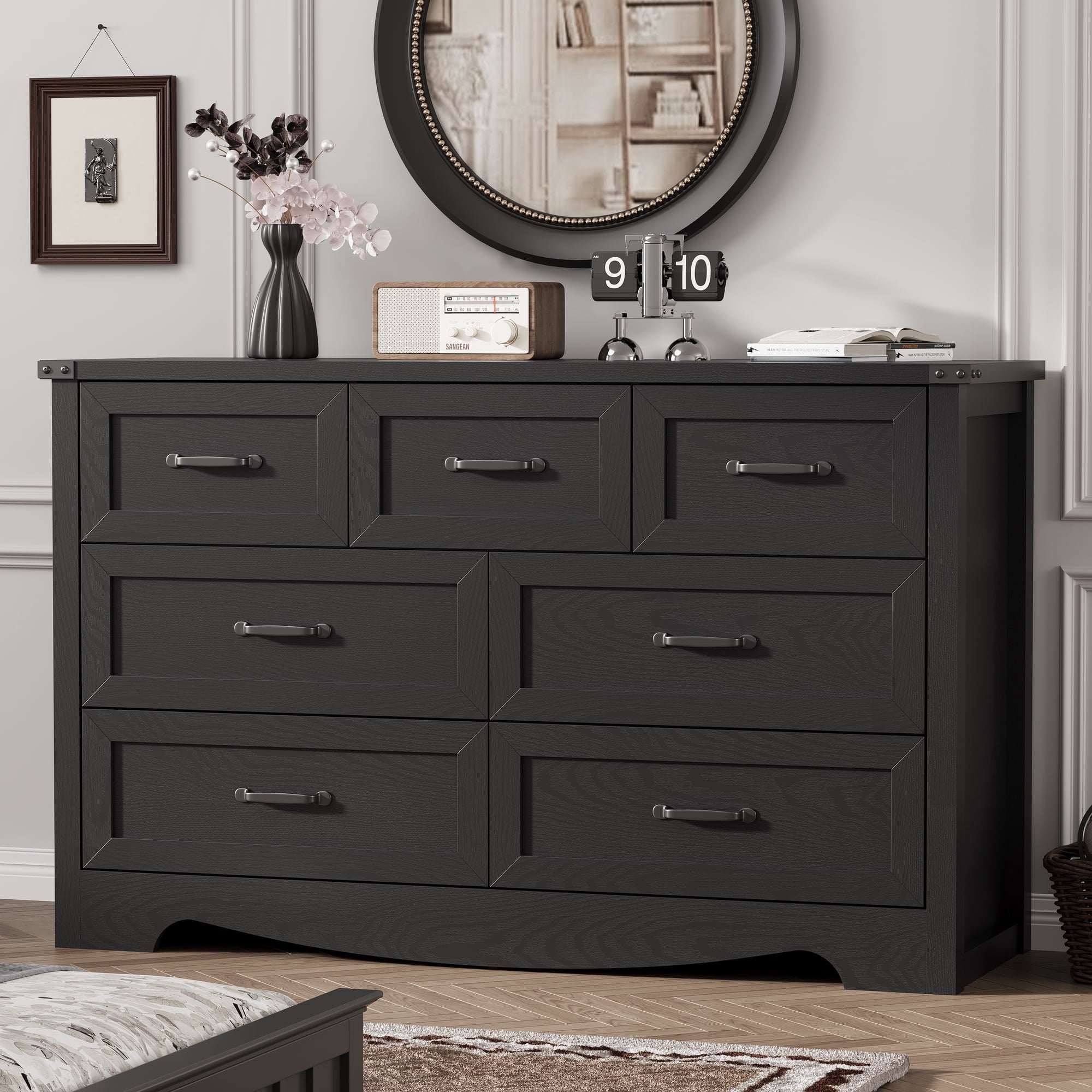 FANRAL 6 Drawers Dresser for Bedroom,Modern en Chest of Drawers,Storage Organizer Dresser for Closet, Dresser