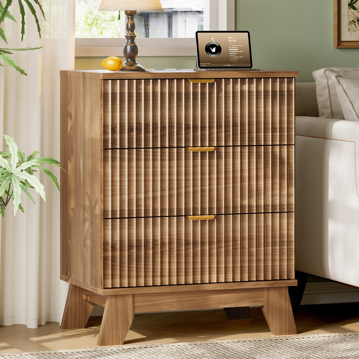 FANRAL 6 Drawers Dresser Fluted Dresser for Bedroom,en Chest of Drawers Modern Dresser for Closet, Dresser