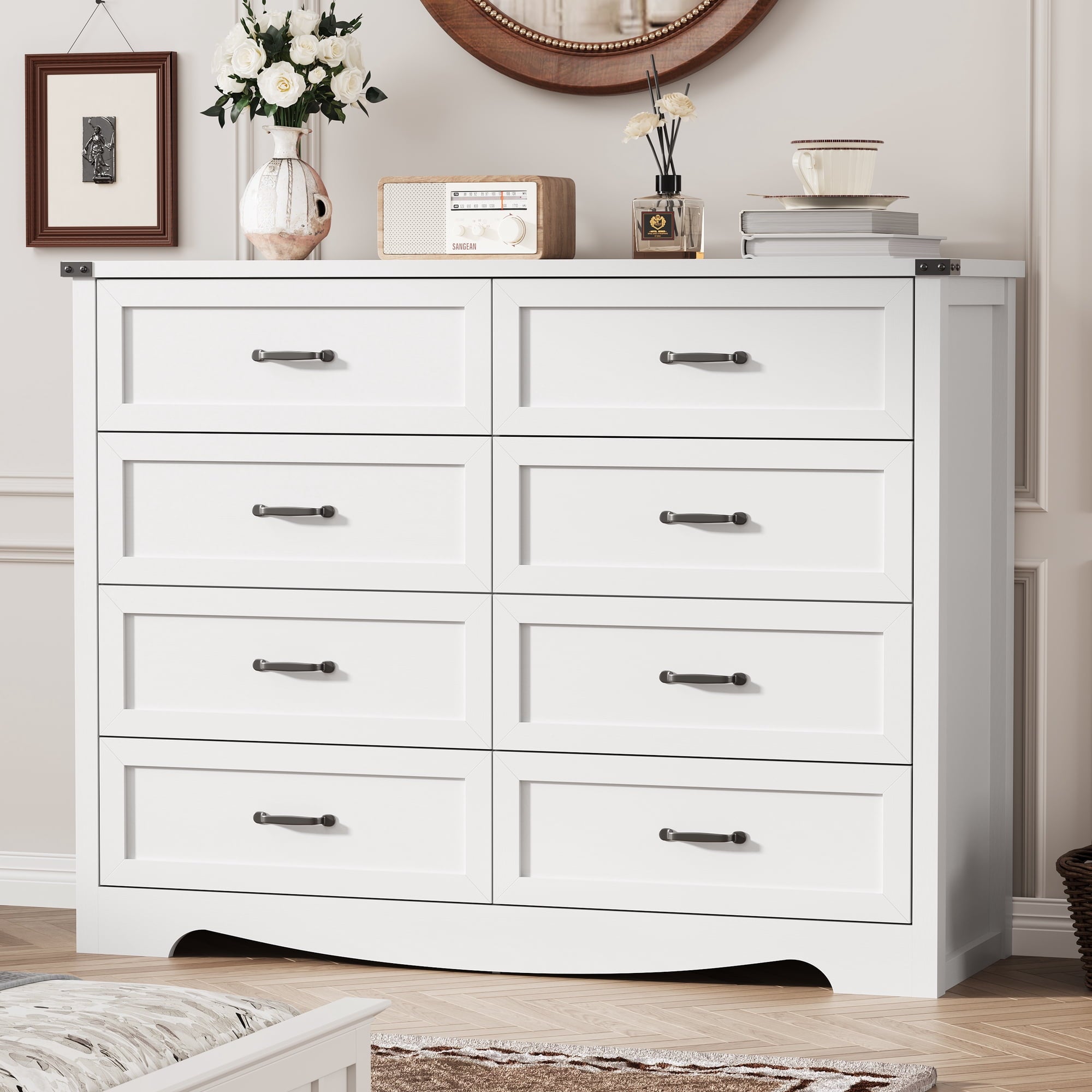 FANRAL 6 Drawers Dresser for Bedroom,Modern en Chest of Drawers,Storage Organizer Dresser for Closet, Dresser